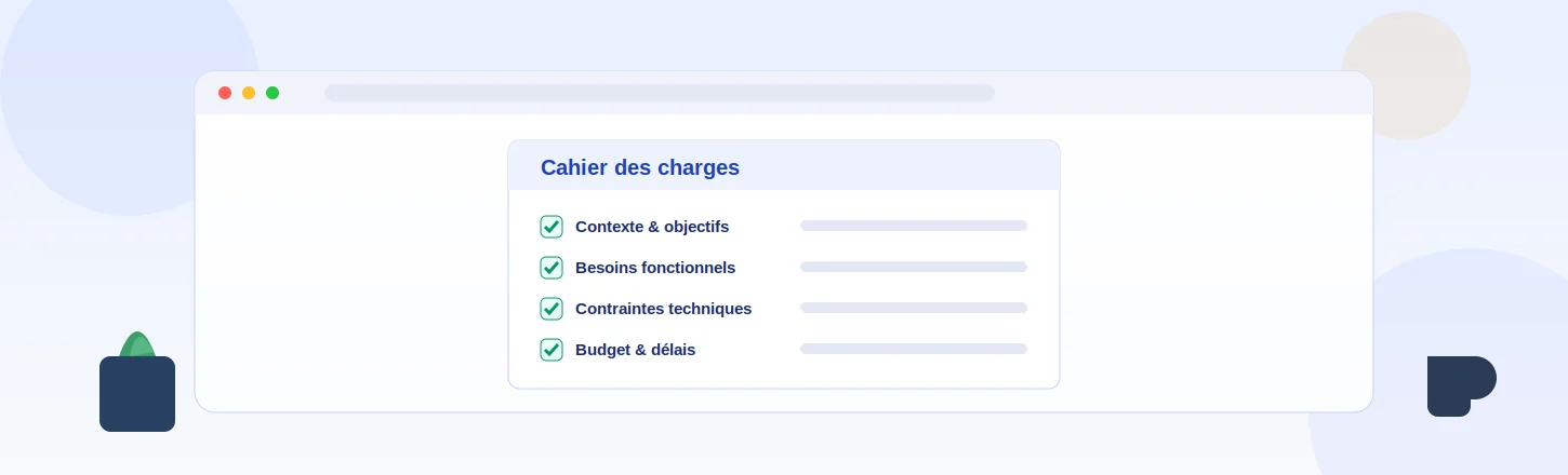 Illustration de la structure d'un cahier des charges