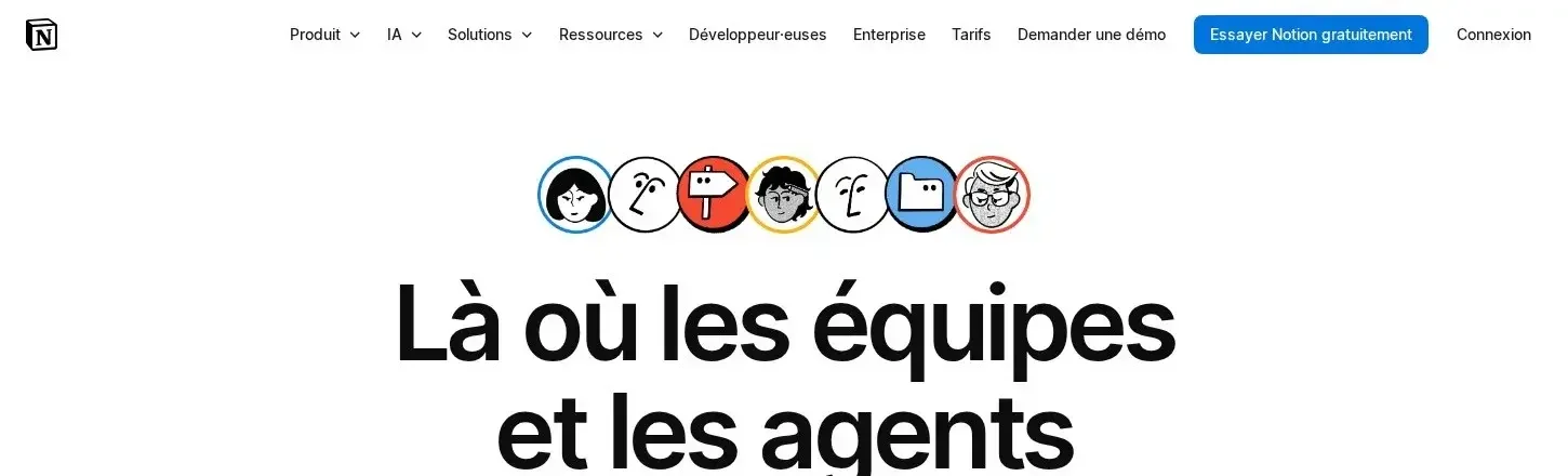 Capture d'écran de la page d'accueil de Notion